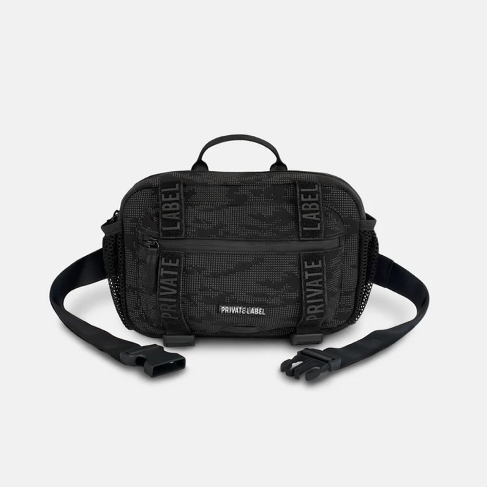 PRIVATE LABEL Reflective Black Camo 2.0 Waist/Sling Bag